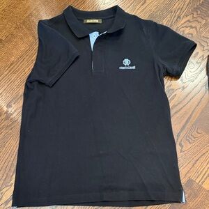 Boys Roberto Cavalli Kids Polo Shirt in Black and Blue